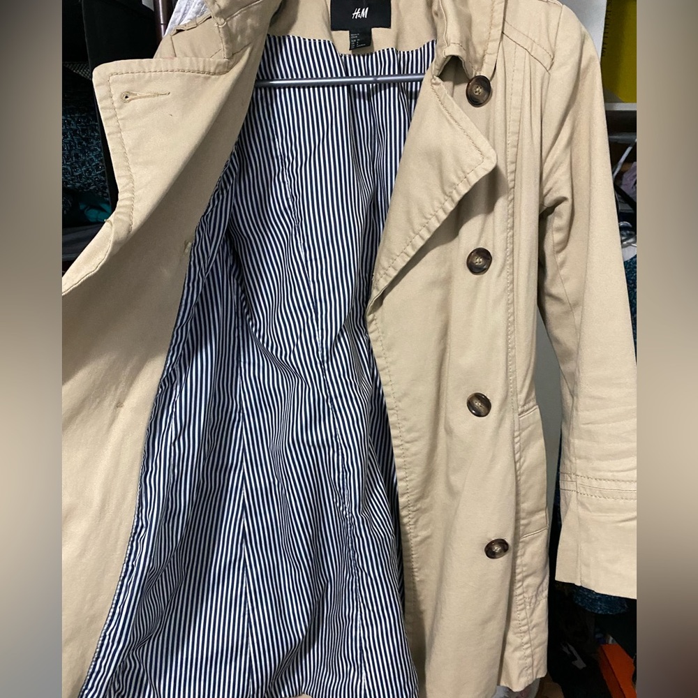 H&M khaki mid length trench coat
